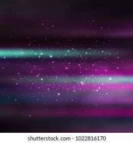 Space Galaxy Background with stardust and bright shining stars. Colorful gradient vector illustration for wallpaper, backdrop or background.