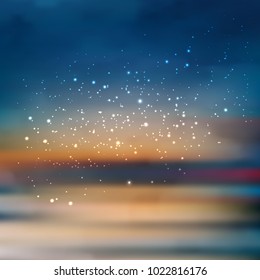 Space Galaxy Background with stardust and bright shining stars. Colorful gradient vector illustration for wallpaper, backdrop or background.