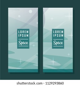 Space Galaxy banner. Sky vector background