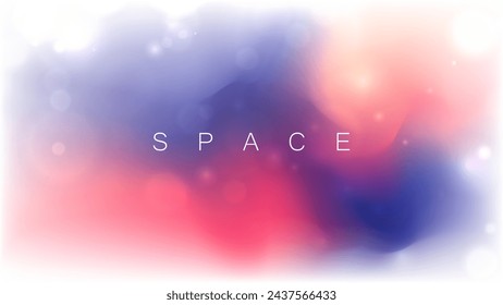Space galaxy banner for your futuristic graphic design. Blurred background with bokeh effect and color gradients. Vector illustration.