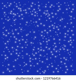  Space Galaxy constellation. Abstract magic vector dark background of sparkling stars in the night sky. Shiny confetti, glitter elements with light effect. New Year, Christmas holiday illustration