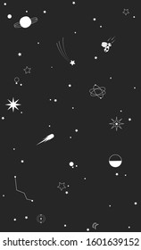 Space Galaxy constellation pattern print could be used for textile, zodiac star yoga mat, phone case