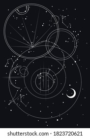 Space Galaxy Konstellation Muster Druck könnte für Textilien, Zodiac-Stern-Yoga-Matte, Handy-Gehäuse