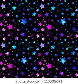 Space Galaxy constellation seamless pattern print could be used for textile, zodiac star yoga mat, phone case