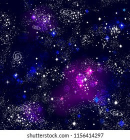 Space Galaxy constellation seamless pattern print could be used for textile, zodiac star yoga mat, phone case
