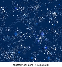 Space Galaxy constellation seamless pattern print could be used for textile, package design, zodiac star yoga mat, phone case