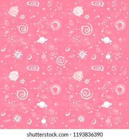 Space Galaxy constellation seamless pattern print could be used for textile, zodiac star yoga mat, phone case