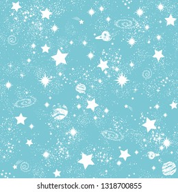 Space Galaxy constellation seamless pattern print could be used for textile, zodiac star yoga mat, phone case