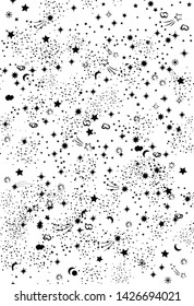 Space Galaxy constellation seamless pattern print could be used for textile, zodiac star yoga mat, phone case
