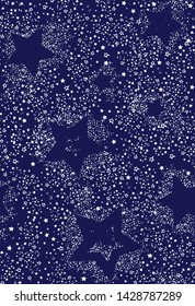 Space Galaxy constellation seamless pattern print could be used for textile, zodiac star yoga mat, phone case