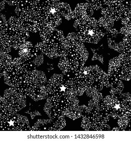 Space Galaxy constellation seamless pattern print could be used for textile, zodiac star yoga mat, phone case