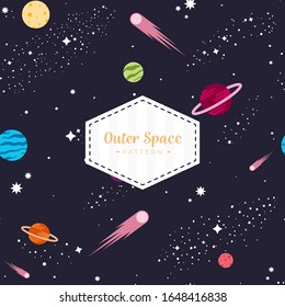 Space Galaxy constellation seamless pattern