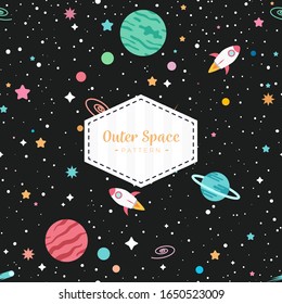 Space Galaxy constellation seamless pattern_6