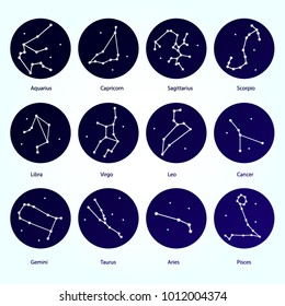 Space Galaxy constellation zodiac signs could be used for textile, zodiac star yoga mat, phone case