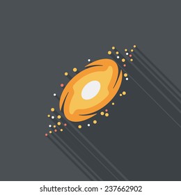 Space galaxy flat icon with long shadow,eps10