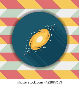 Space galaxy flat icon with long shadow,eps10