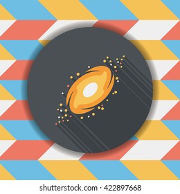 Space galaxy flat icon with long shadow,eps10
