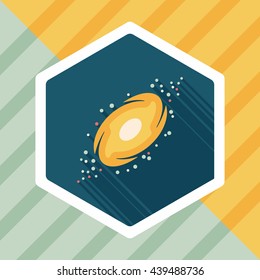 Space galaxy flat icon with long shadow,eps10