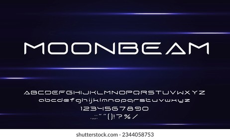 Space galaxy font, futuristic typeface or modern tech alphabet and dynamic type, vector typeset. Galaxy ABS or space typography fort, cosmic future technology alphabet and galactic moon beam letters