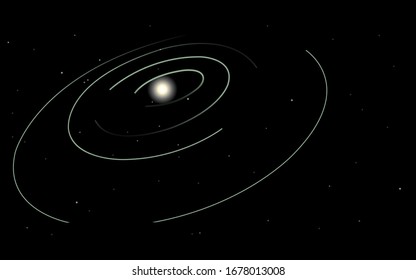  Space galaxy lines.Point orbit of stars.