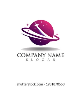 Space Galaxy logo for business image design template vector