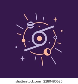 Space Galaxy Logo. Celestial symbol. Editable stroke 