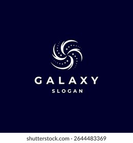 space galaxy logo decorated with shining stars flat vector illustration design style