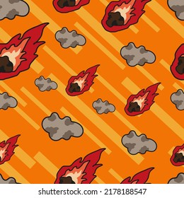 Space galaxy meteorite stars cartoon pattern seamless