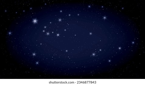 Space galaxy nebula distant sky stellar black starry universe background. Constellation lights shining stars infinity starlight shimmering cosmic backgdrop vector illustration