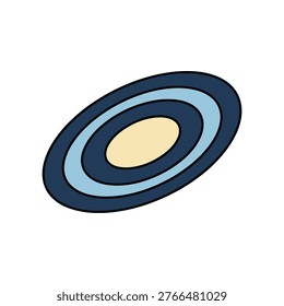 Space galaxy or nebula icon, celestial spiral system, flat vector illustration isolated on white.
