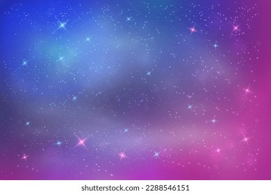 Space galaxy nebula. Realistic starry night. blue and purple starry light universe sky. Vector illustration