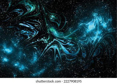 Space Galaxy With nebula and stars simulation