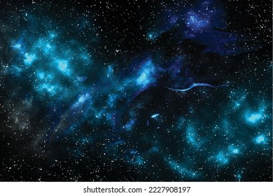 Space Galaxy With nebula and stars simulation