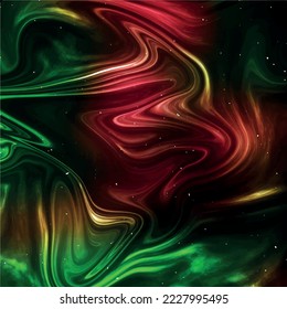 Space Galaxy With nebula and stars simulation liquid shape
