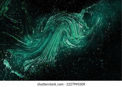 Space Galaxy With nebula and stars simulation liquid shape