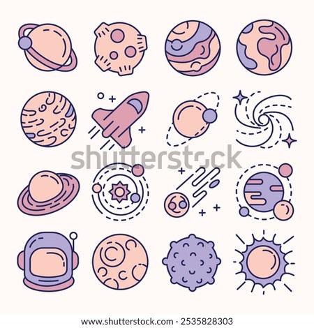 SPACE - GALAXY - PLANETS ICONS SET