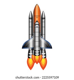 Space galaxy rocket launch, rocket ship. vector, business product illustration concept in the market.