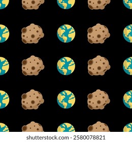 Space, galaxy seamless pattern background. Space, galaxy illustration pattern. Space, galaxy background. Perfect for fabrics, print, textile, wallpaper, and decor. SSTKbackgrounds