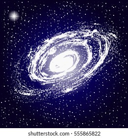 Space, galaxy, stars, vector illustration 