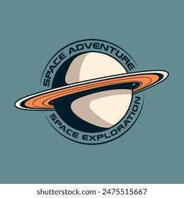 Space Galaxy universe outer space planet Vintage Retro Badge logo