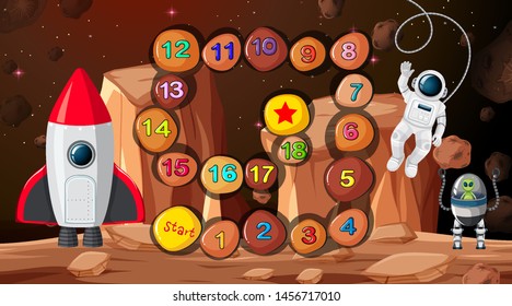 Space game board background illustration