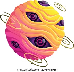 Space game cartoon icon. Sci-fi fantasy planet