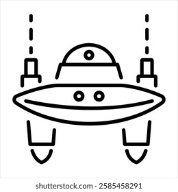 Space game icon in linear style 