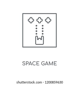 Space game linear icon. Space game concept stroke symbol design. Thin graphic elements vector illustration, outline pattern on a white background, eps 10.