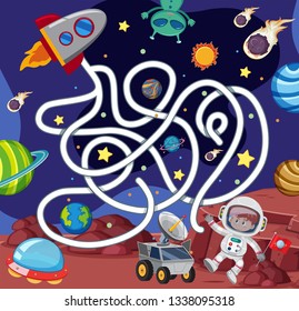 Una ilustración de plantilla de juego de espacio