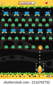 Space game user interface template illustration