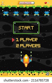 Space game user interface template illustration