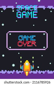 Space game user interface template illustration