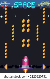 Space game user interface template illustration