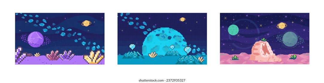 Space game. Vector illustration. The galactic soundtrack enhances immersive experience space game The astronomical objects in game inspire sense wonder and curiosity The boundless expanse space